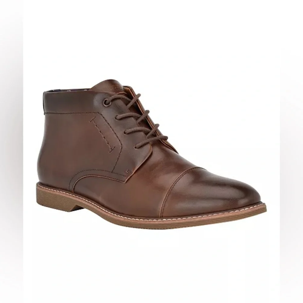 Tommy Hilfiger Rawstin Brown Faux Leather Chukka Boots Sz 8